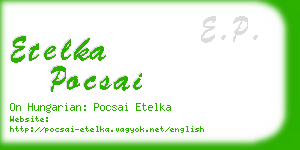 etelka pocsai business card